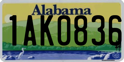 AL license plate 1AK0836