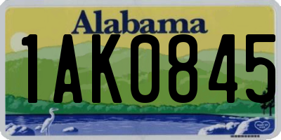 AL license plate 1AK0845