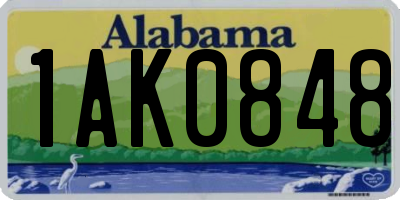 AL license plate 1AK0848