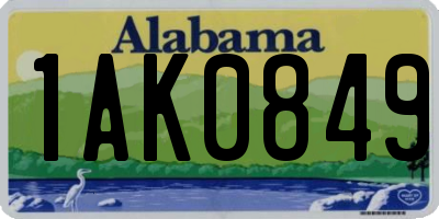 AL license plate 1AK0849