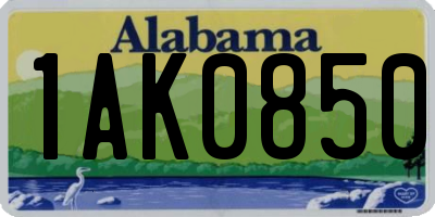 AL license plate 1AK0850