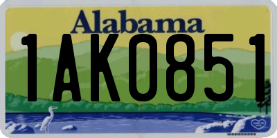 AL license plate 1AK0851