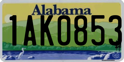 AL license plate 1AK0853