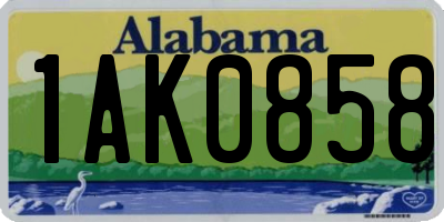 AL license plate 1AK0858