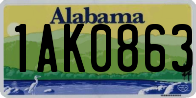 AL license plate 1AK0863