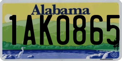 AL license plate 1AK0865