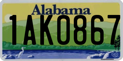 AL license plate 1AK0867