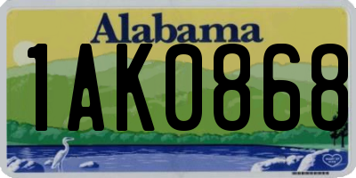 AL license plate 1AK0868