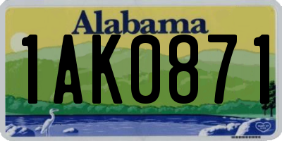 AL license plate 1AK0871