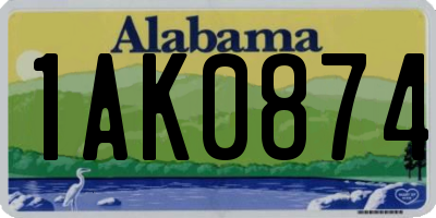 AL license plate 1AK0874
