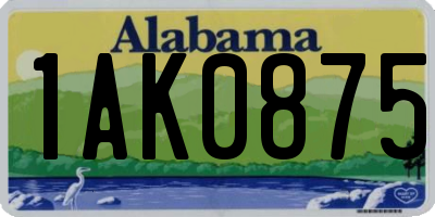 AL license plate 1AK0875