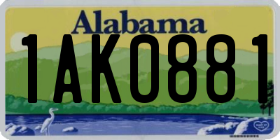 AL license plate 1AK0881