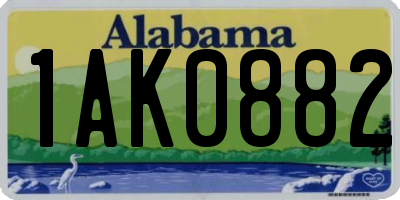 AL license plate 1AK0882