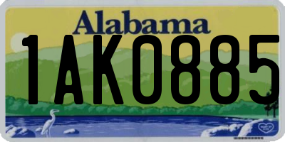 AL license plate 1AK0885