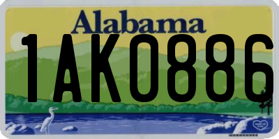 AL license plate 1AK0886