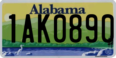 AL license plate 1AK0890