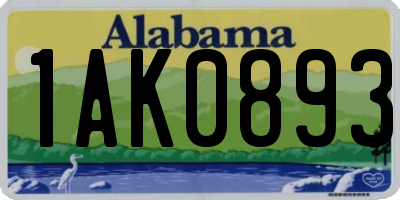 AL license plate 1AK0893