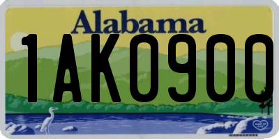 AL license plate 1AK0900