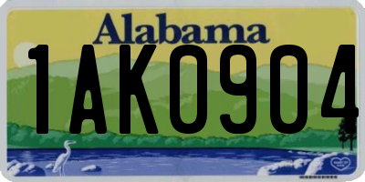AL license plate 1AK0904
