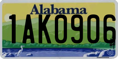 AL license plate 1AK0906