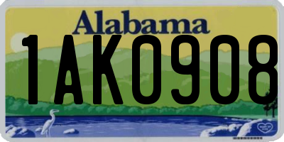 AL license plate 1AK0908