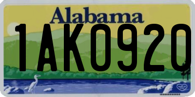 AL license plate 1AK0920