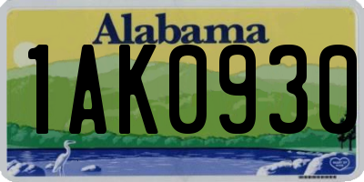 AL license plate 1AK0930