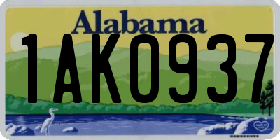 AL license plate 1AK0937