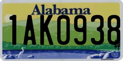AL license plate 1AK0938