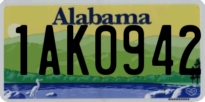 AL license plate 1AK0942