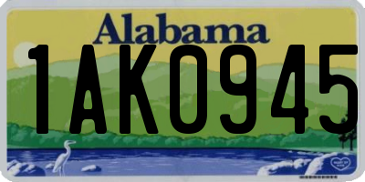 AL license plate 1AK0945