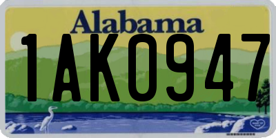 AL license plate 1AK0947