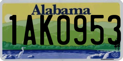 AL license plate 1AK0953