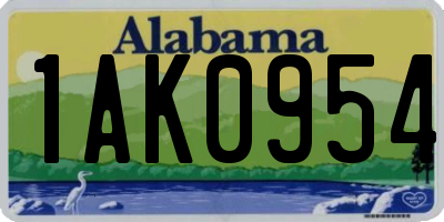 AL license plate 1AK0954