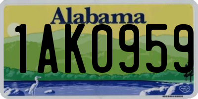 AL license plate 1AK0959