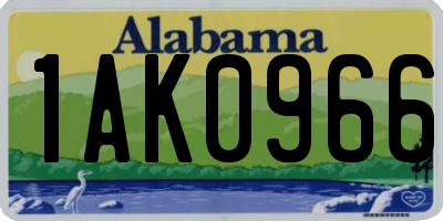 AL license plate 1AK0966