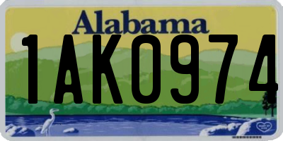 AL license plate 1AK0974