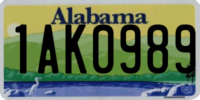 AL license plate 1AK0989