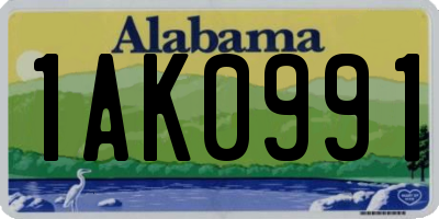 AL license plate 1AK0991