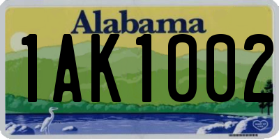 AL license plate 1AK1002