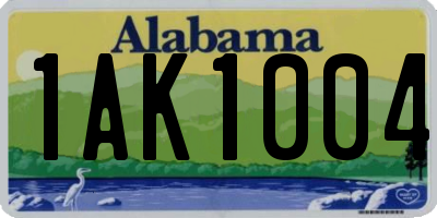 AL license plate 1AK1004