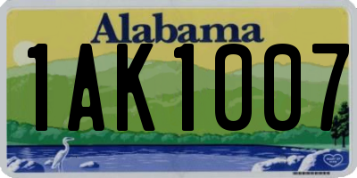 AL license plate 1AK1007