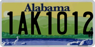 AL license plate 1AK1012
