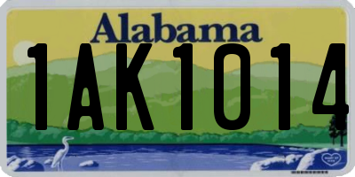 AL license plate 1AK1014