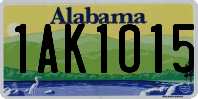 AL license plate 1AK1015