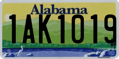 AL license plate 1AK1019