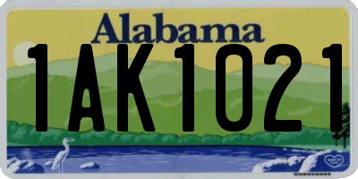 AL license plate 1AK1021