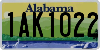 AL license plate 1AK1022