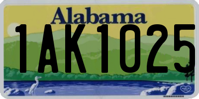 AL license plate 1AK1025