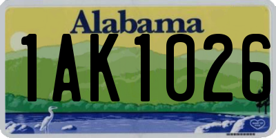 AL license plate 1AK1026